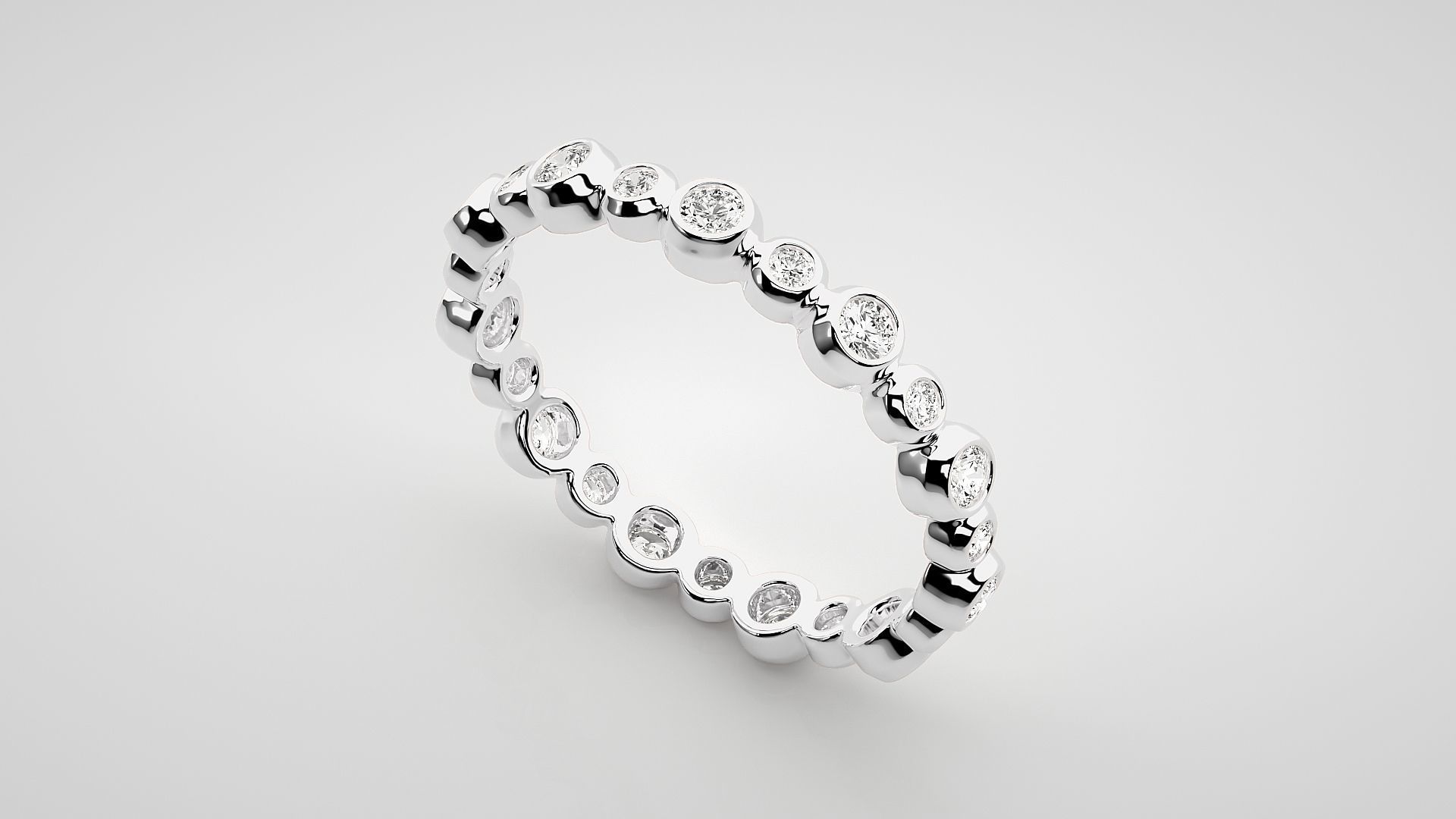 Eternity Band Diamond Ring 3dm stl render detail 3D print model_6