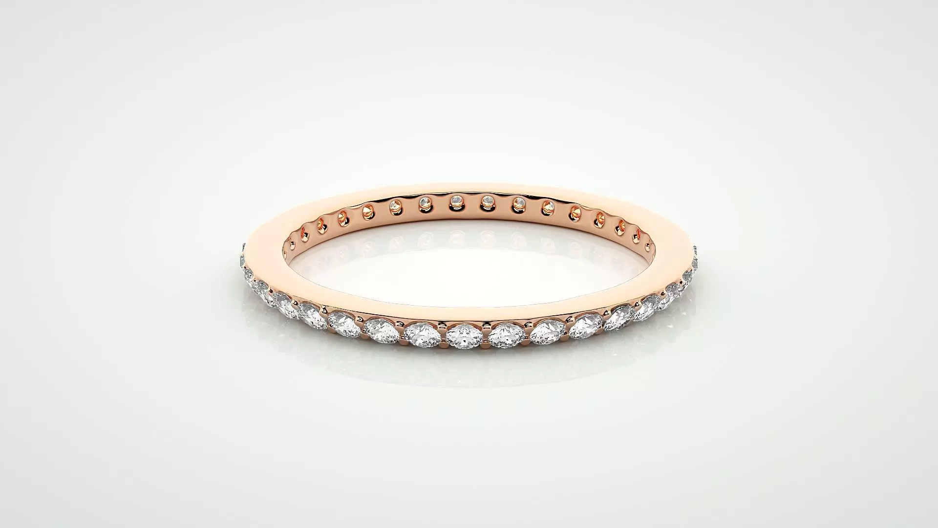 Eternity Band Diamond Ring 3dm stl render detail 3D print model_0