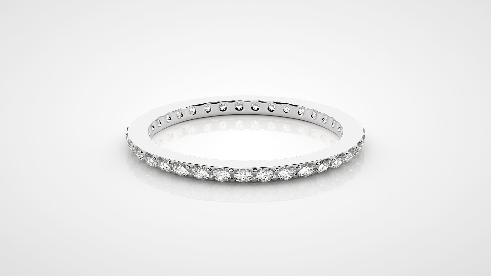 Eternity Band Diamond Ring 3dm stl render detail 3D print model_4