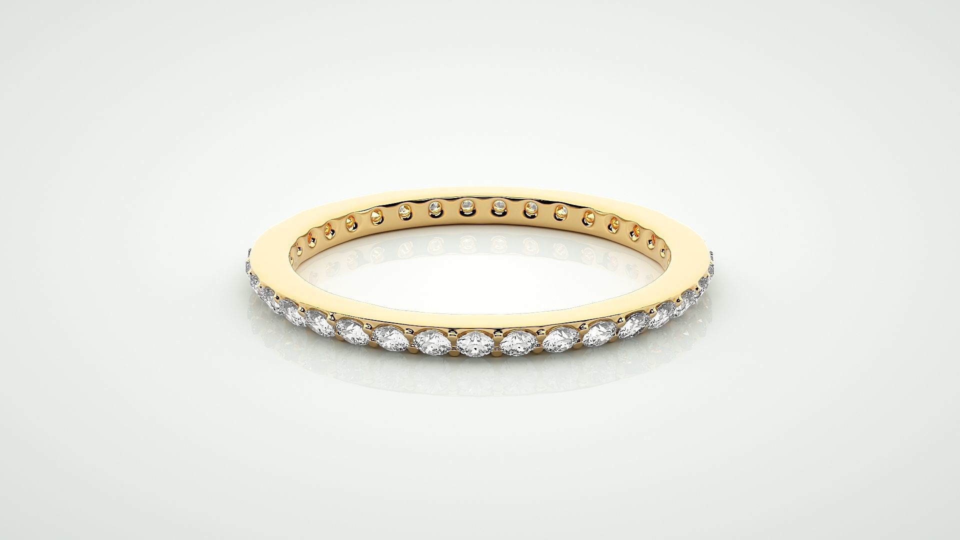 Eternity Band Diamond Ring 3dm stl render detail 3D print model_7