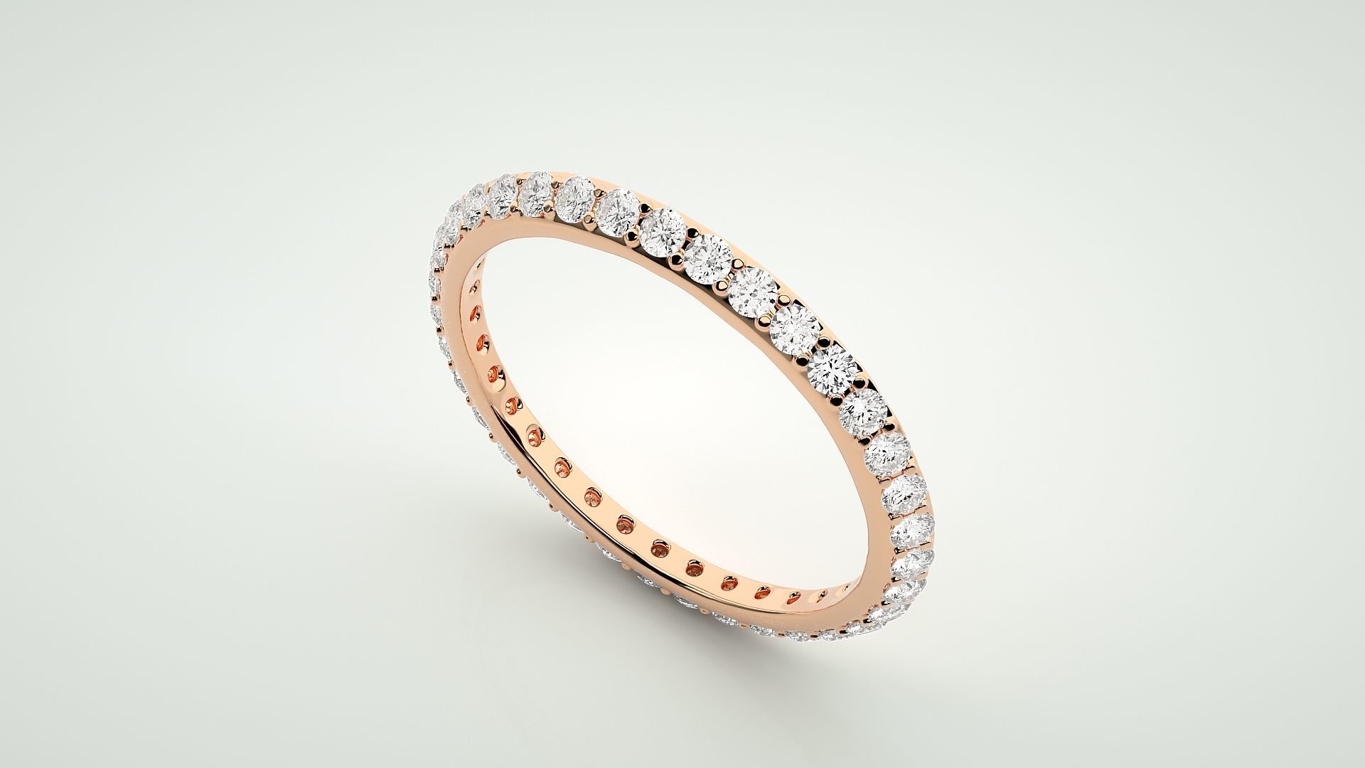 Eternity Band Diamond Ring 3dm stl render detail 3D print model_2