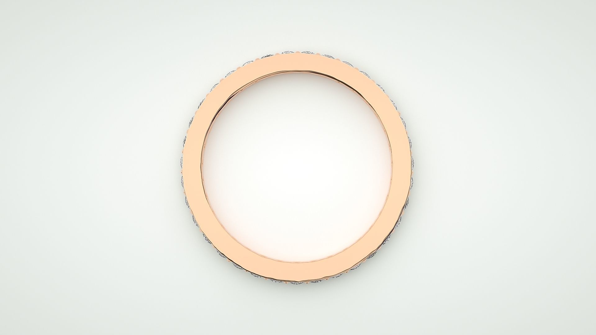 Eternity Band Diamond Ring 3dm stl render detail 3D print model_1