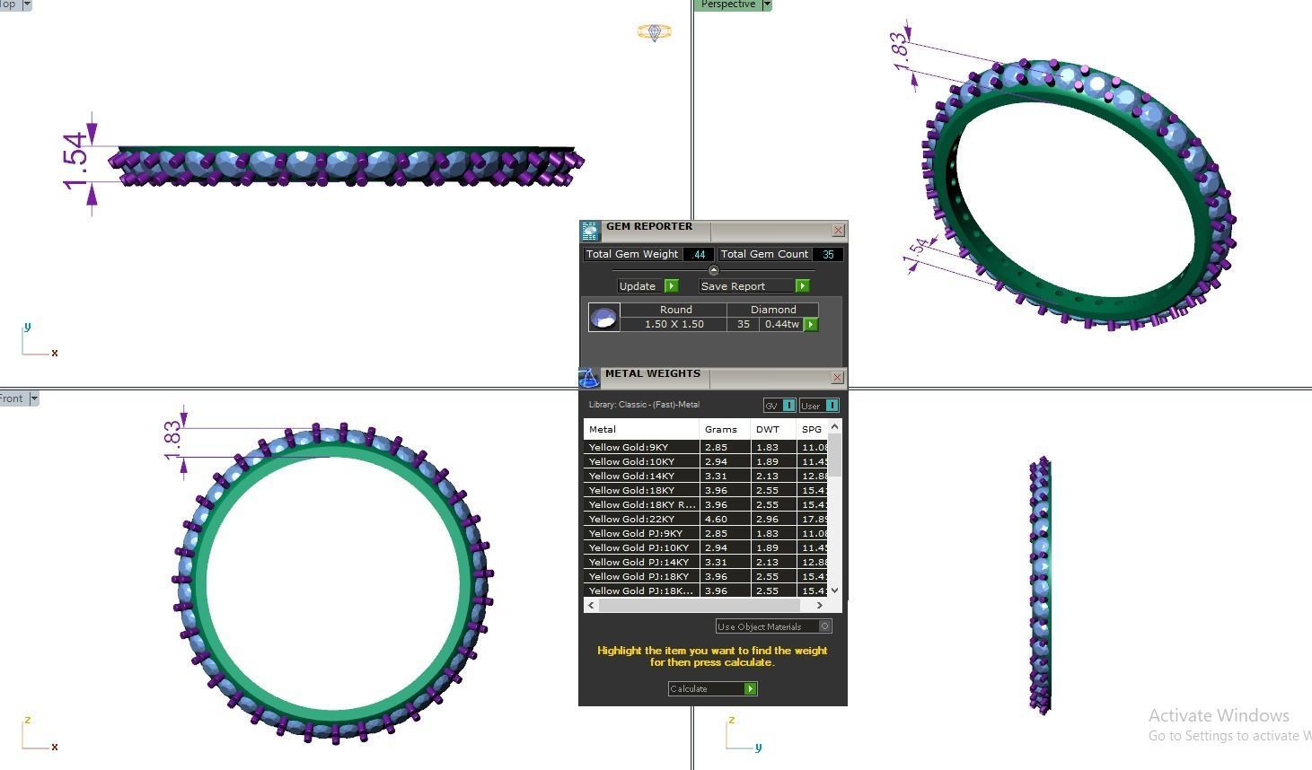 Eternity Band Diamond Ring 3dm stl render detail 3D print model_3