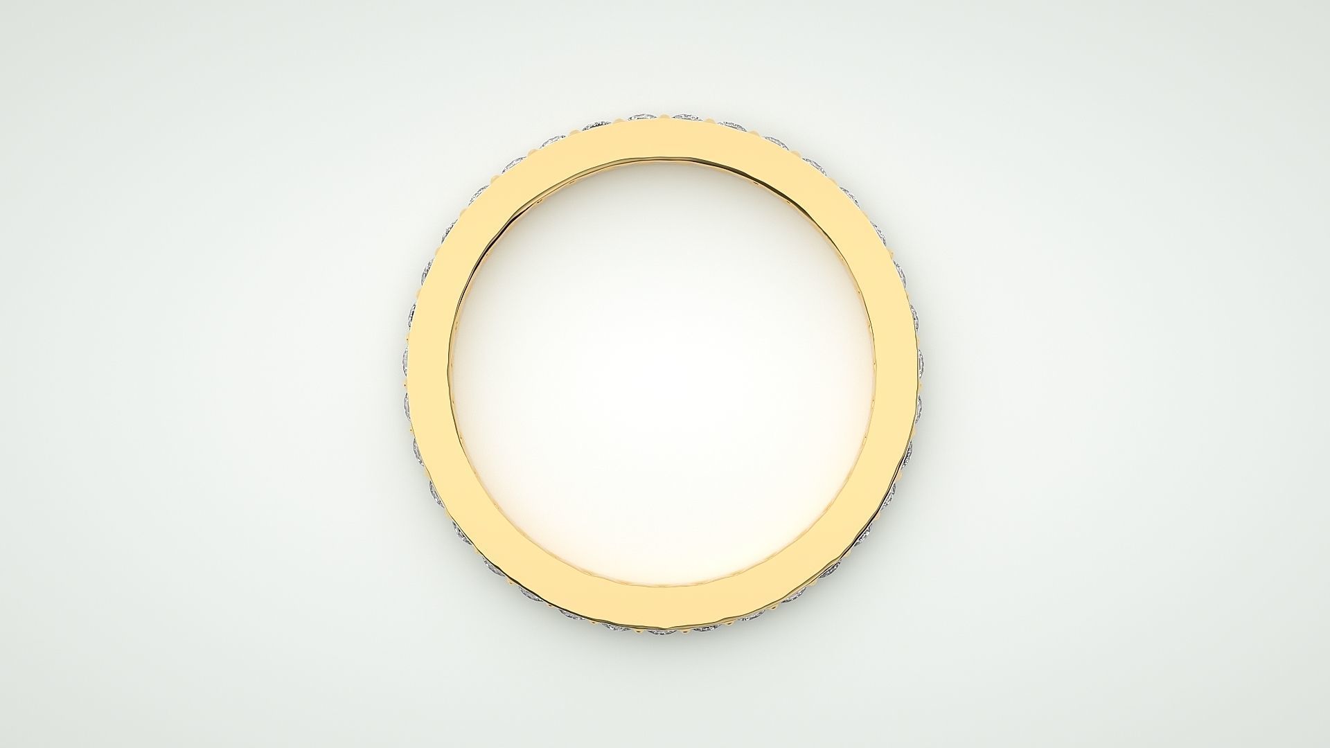 Eternity Band Diamond Ring 3dm stl render detail 3D print model_8