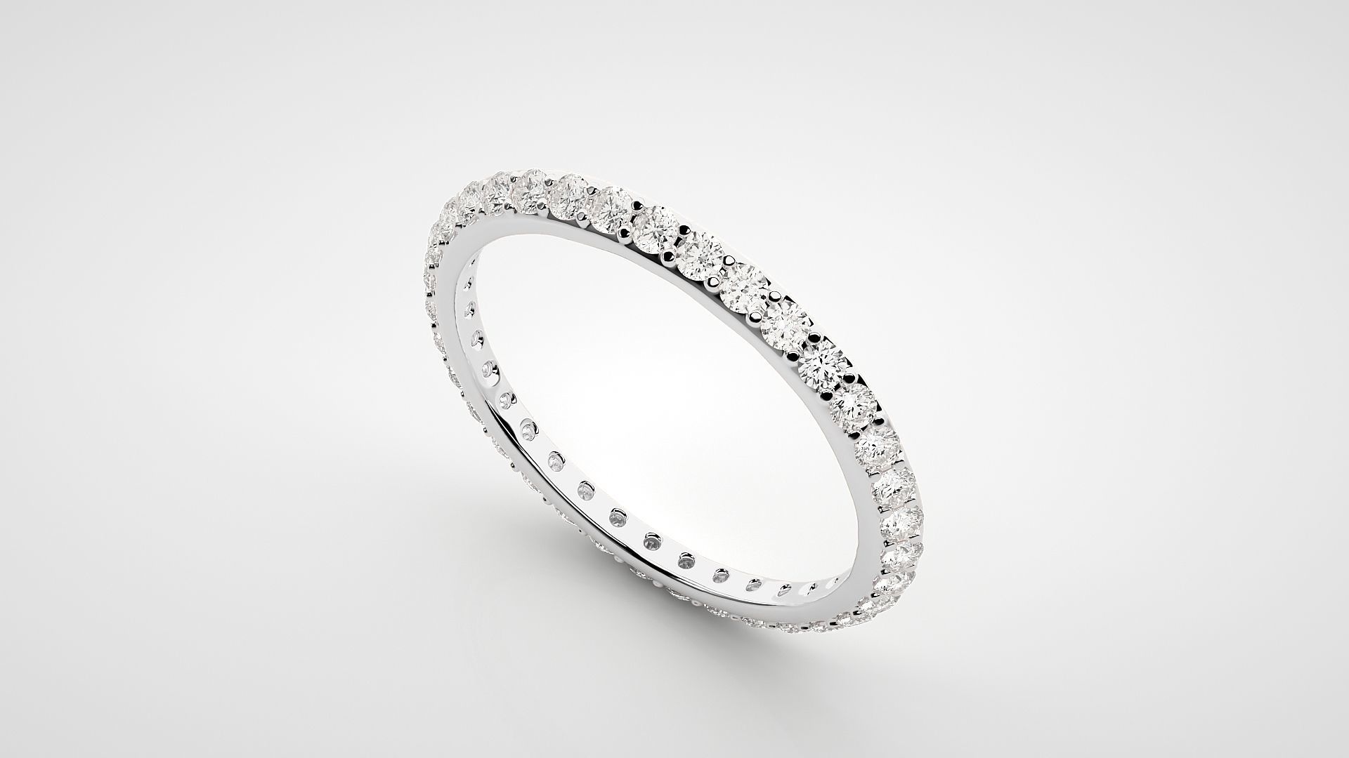Eternity Band Diamond Ring 3dm stl render detail 3D print model_6