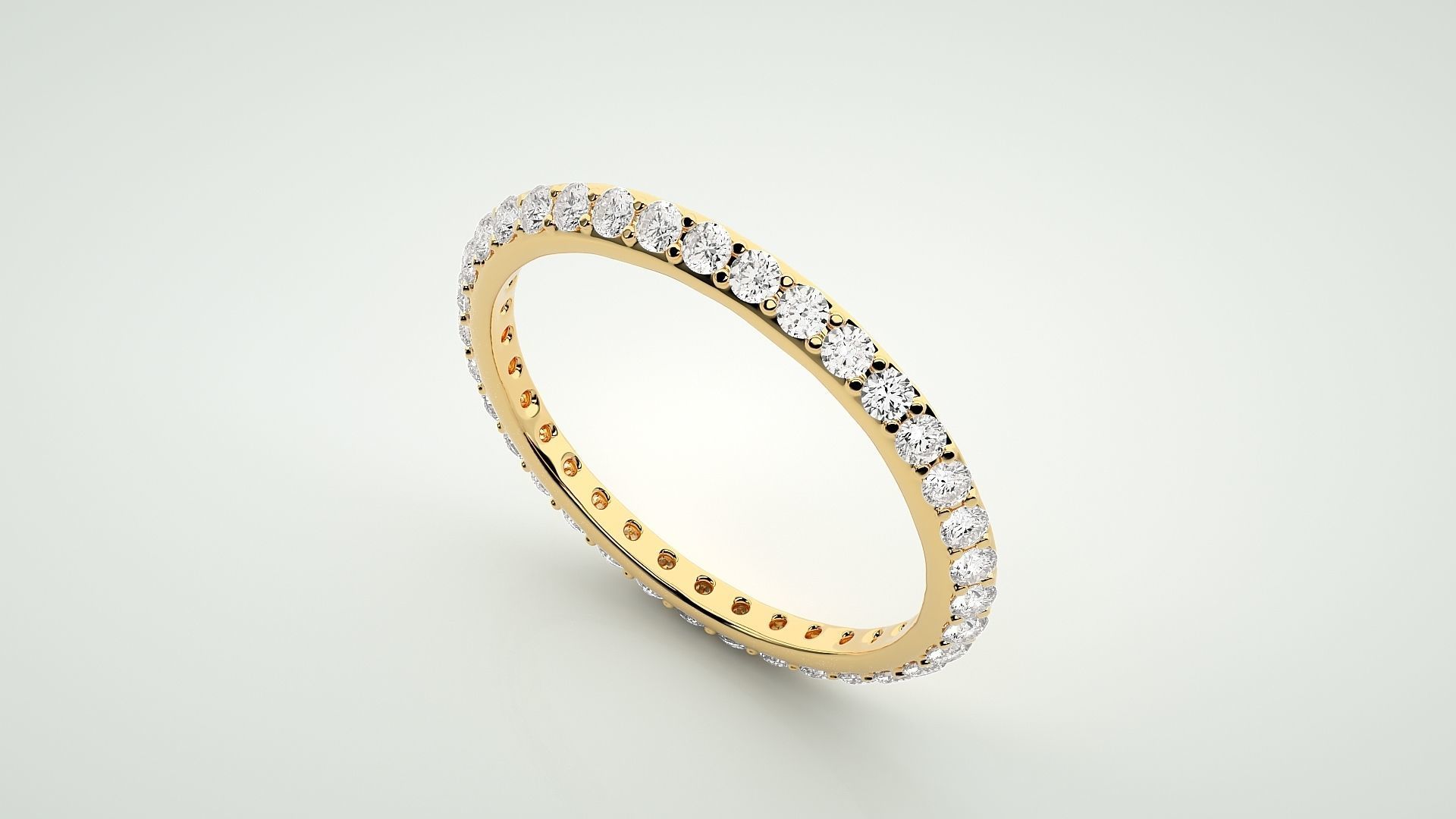 Eternity Band Diamond Ring 3dm stl render detail 3D print model_9
