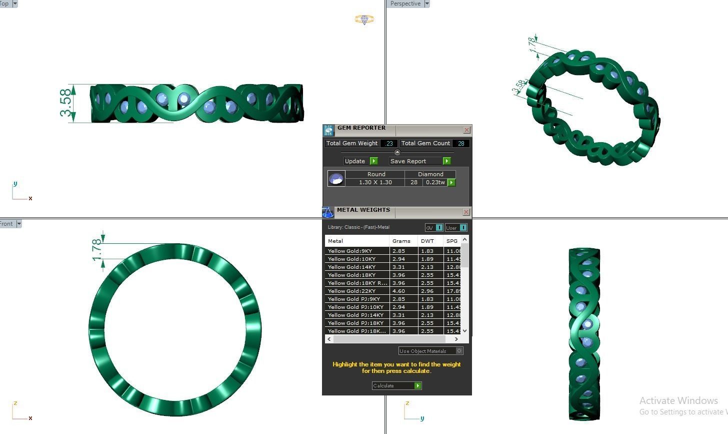 Eternity Band Diamond Ring 3dm stl render detail 3D print model_3