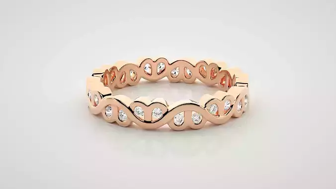 Eternity Band Diamond Ring 3dm stl render detail 3D print model