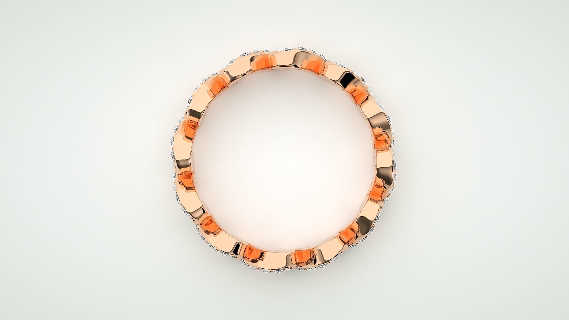 Eternity Band Diamond Ring 3dm stl render detail 3D print model_1