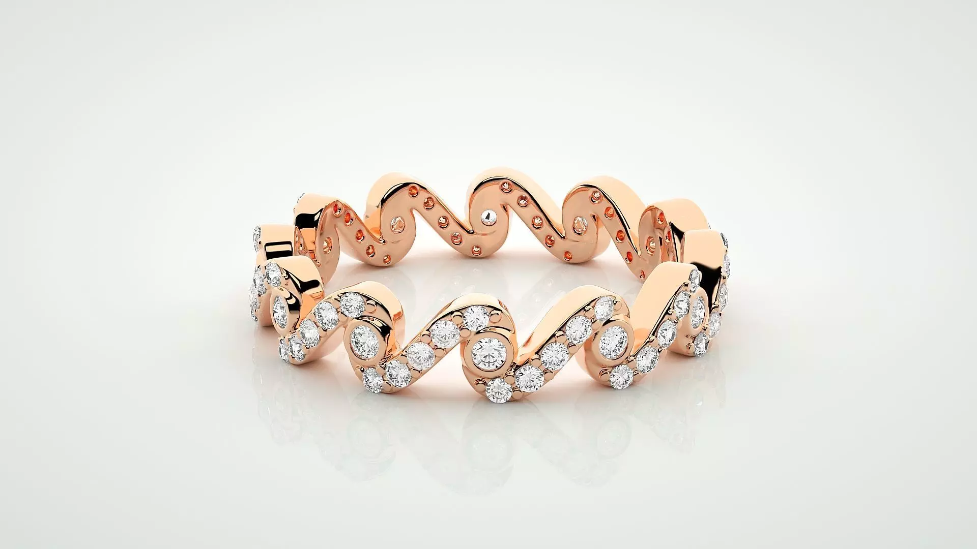 Eternity Band Diamond Ring 3dm stl render detail 3D print model_0