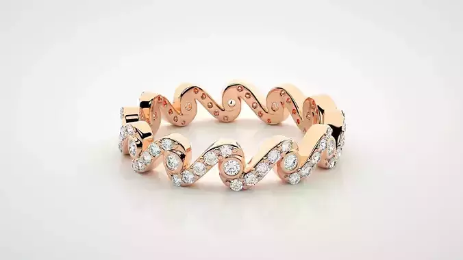 Eternity Band Diamond Ring 3dm stl render detail 3D print model