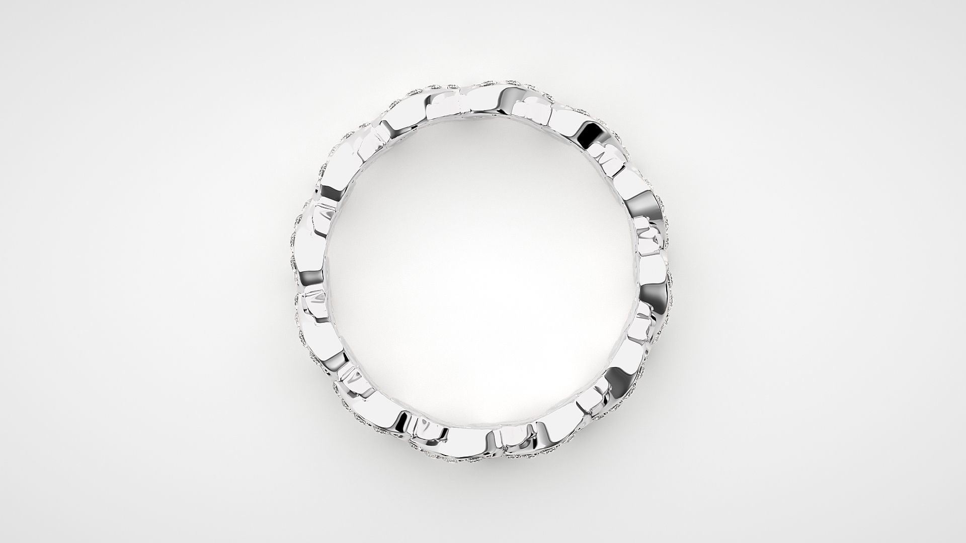 Eternity Band Diamond Ring 3dm stl render detail 3D print model_5