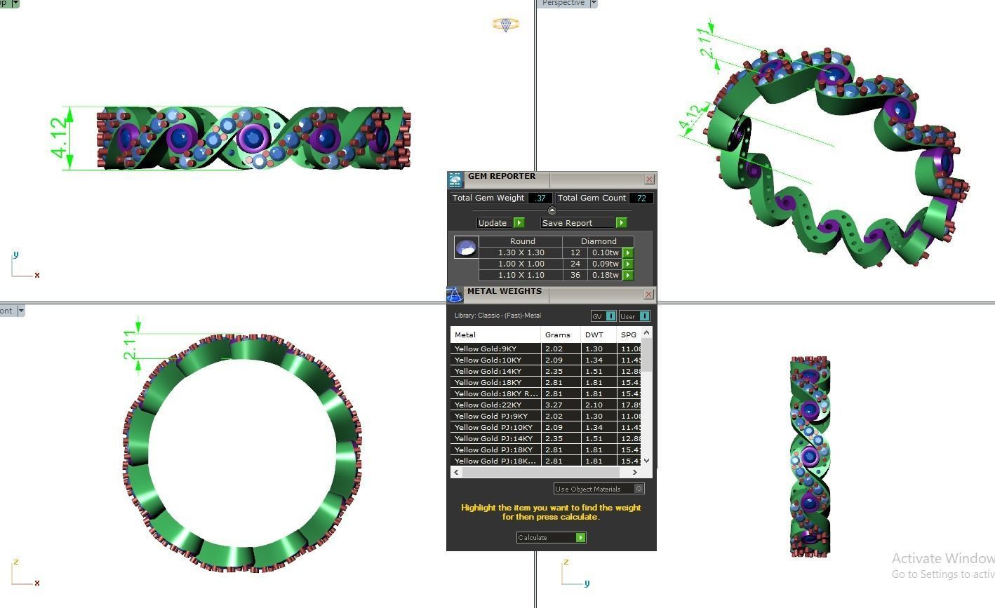 Eternity Band Diamond Ring 3dm stl render detail 3D print model_4