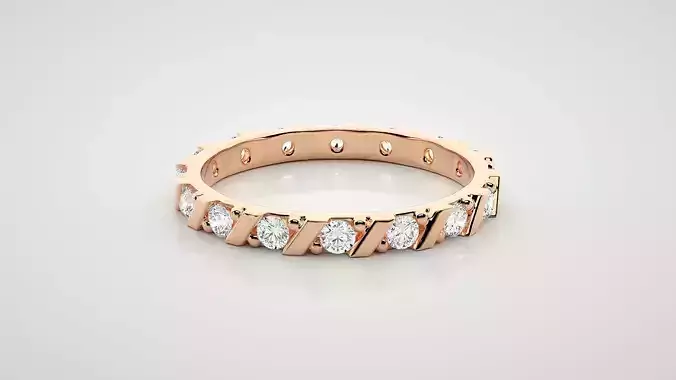 Eternity Band Diamond Ring 3dm stl render detail 3D print model