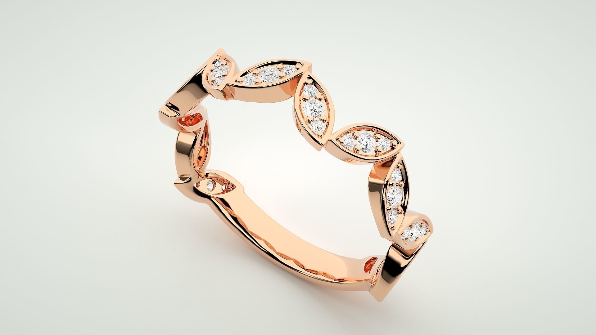 Eternity Band Diamond Ring 3dm stl render detail 3D print model_2