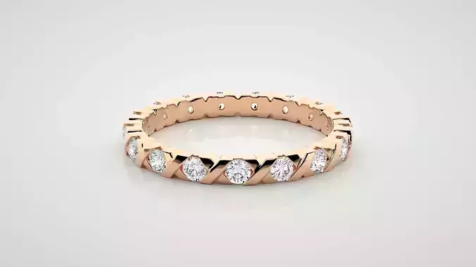 Eternity Band Diamond Ring 3dm stl render detail 3D print model