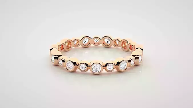 Eternity Band Diamond Ring 3dm stl render detail 3D print model