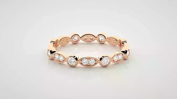 Eternity Band Diamond Ring 3dm stl render detail 3D print model