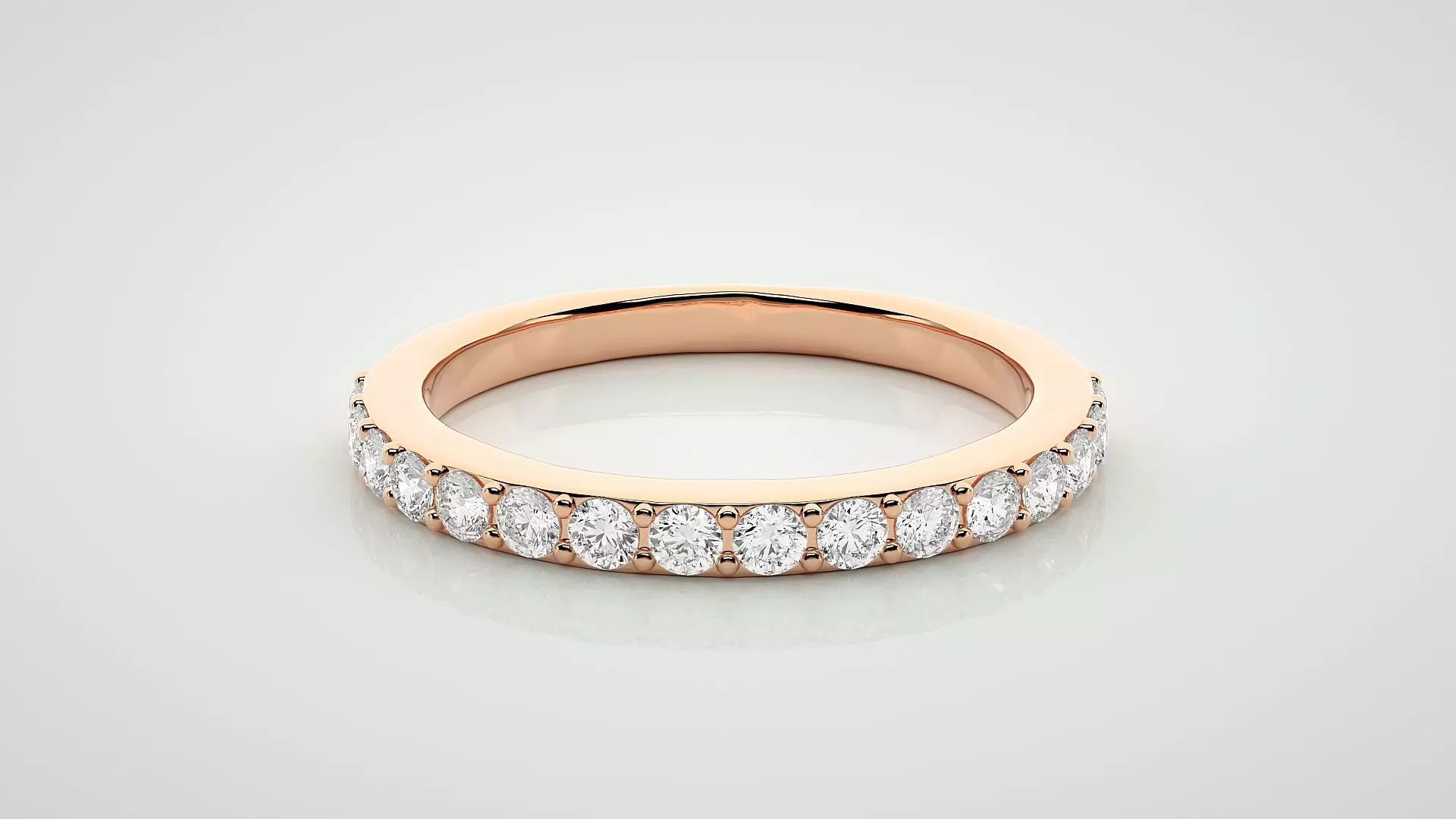 Eternity Band Diamond Ring 3dm stl render detail 3D print model_0