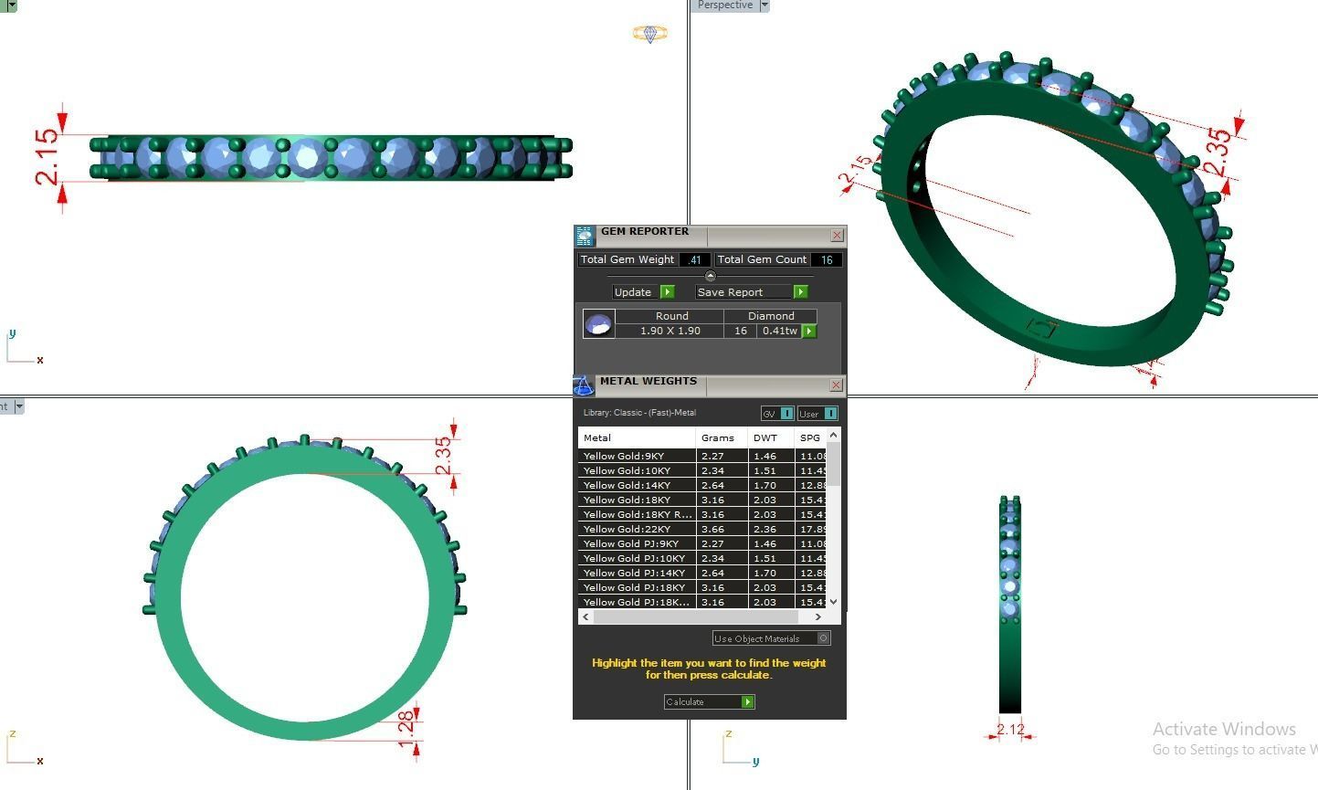 Eternity Band Diamond Ring 3dm stl render detail 3D print model_3