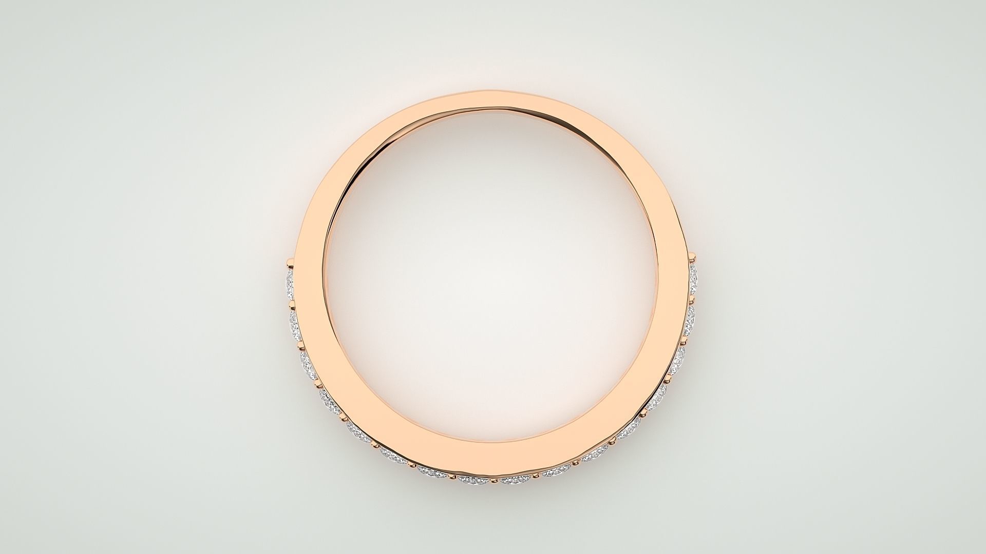 Eternity Band Diamond Ring 3dm stl render detail 3D print model_1