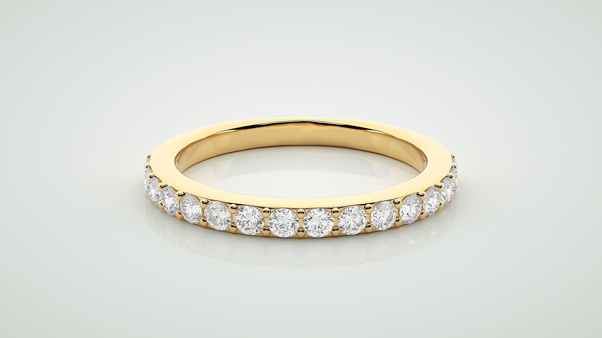 Eternity Band Diamond Ring 3dm stl render detail 3D print model_7