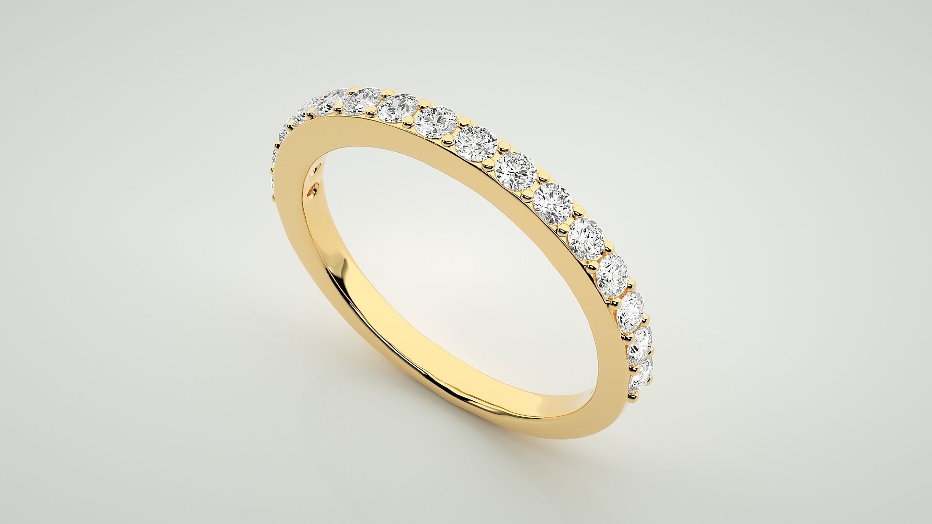 Eternity Band Diamond Ring 3dm stl render detail 3D print model_9