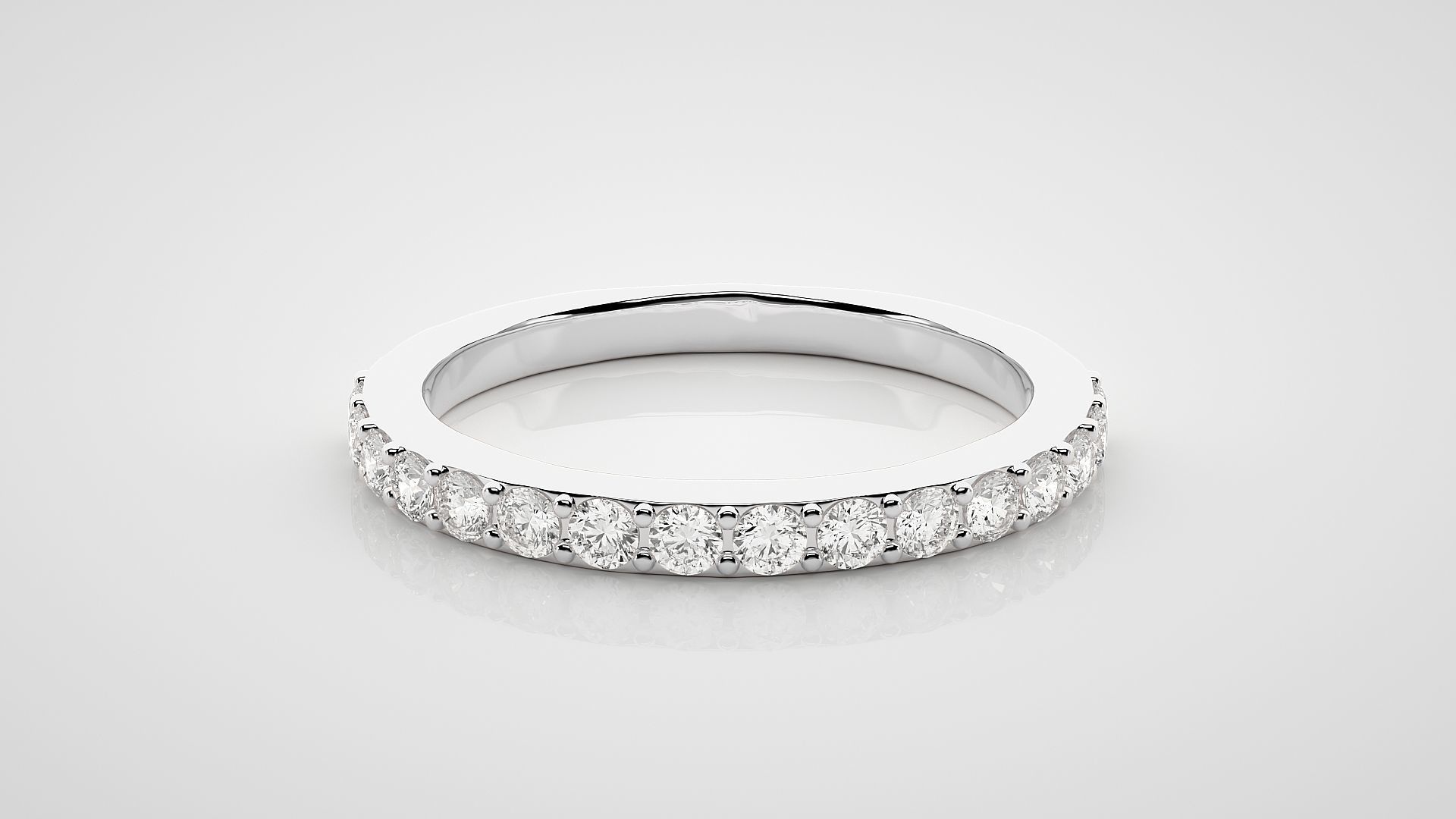 Eternity Band Diamond Ring 3dm stl render detail 3D print model_4