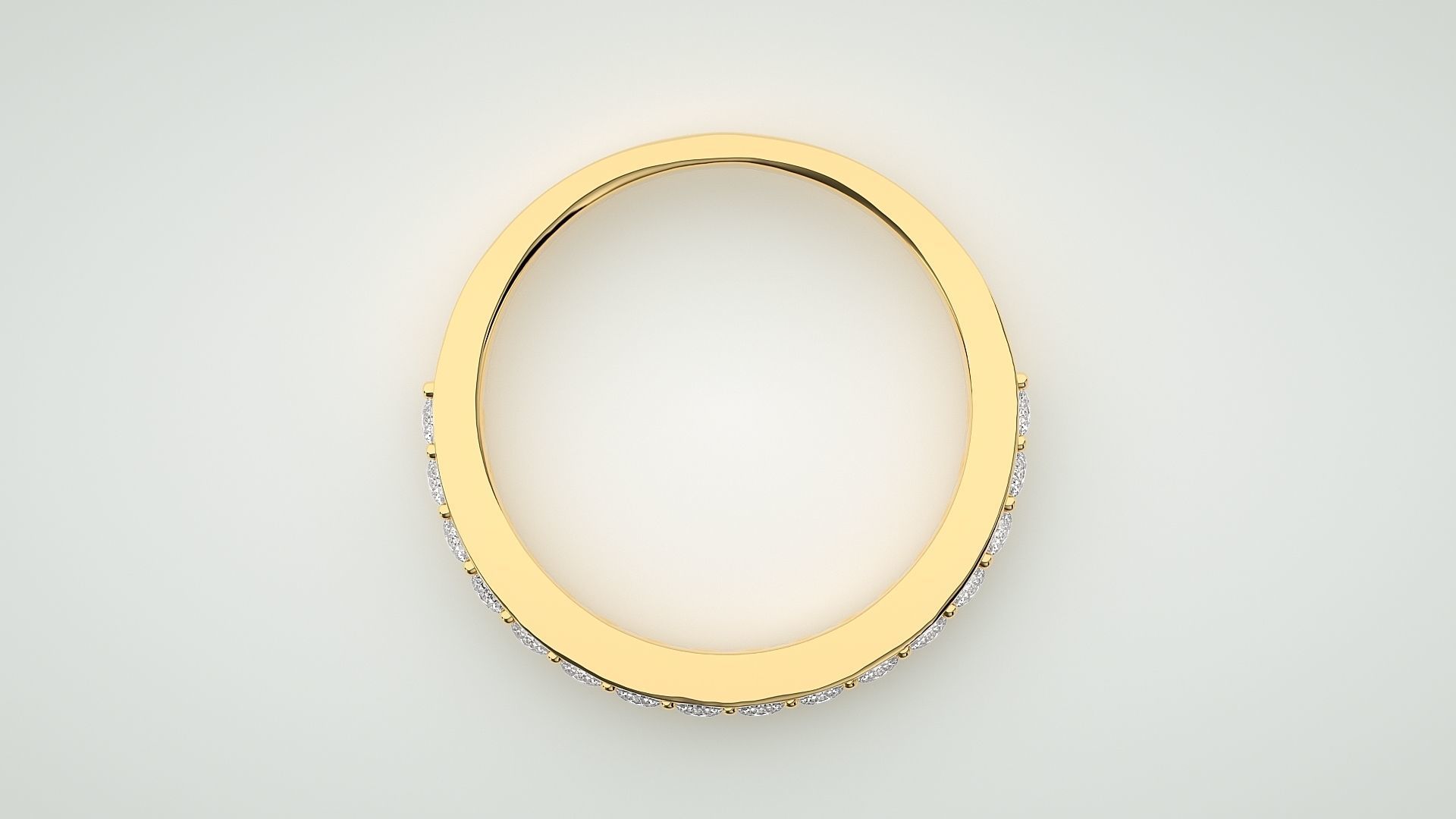 Eternity Band Diamond Ring 3dm stl render detail 3D print model_8