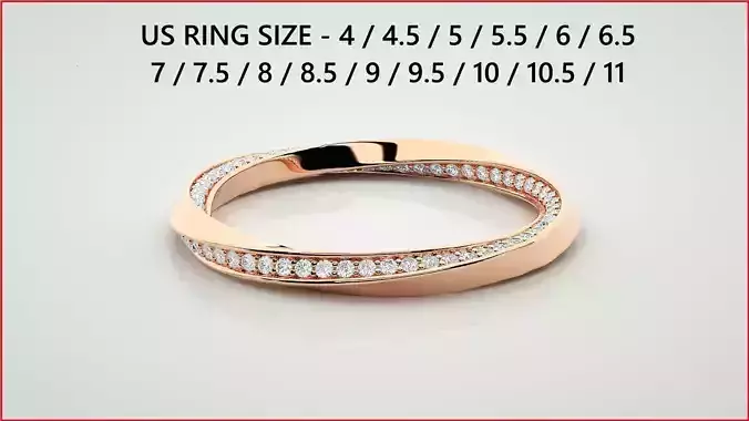 Curved Eternity Band Diamond Ring 3dm stl render detail 3D print model