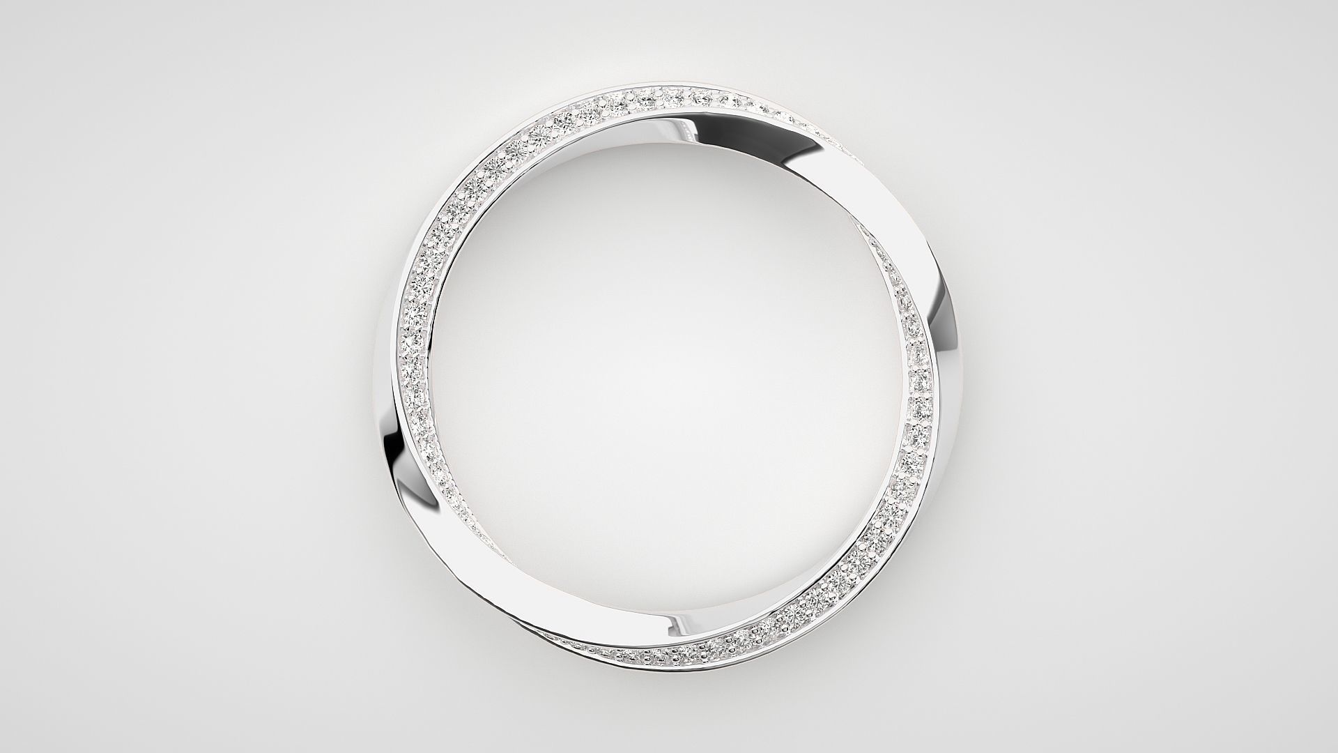 Curved Eternity Band Diamond Ring 3dm stl render detail 3D print model_6