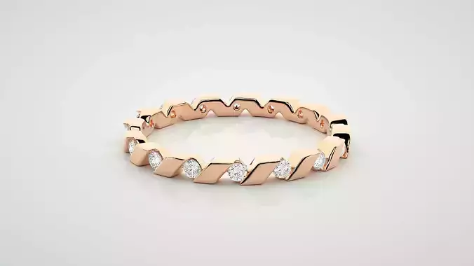 Eternity Band Diamond Ring 3dm stl render detail 3D print model