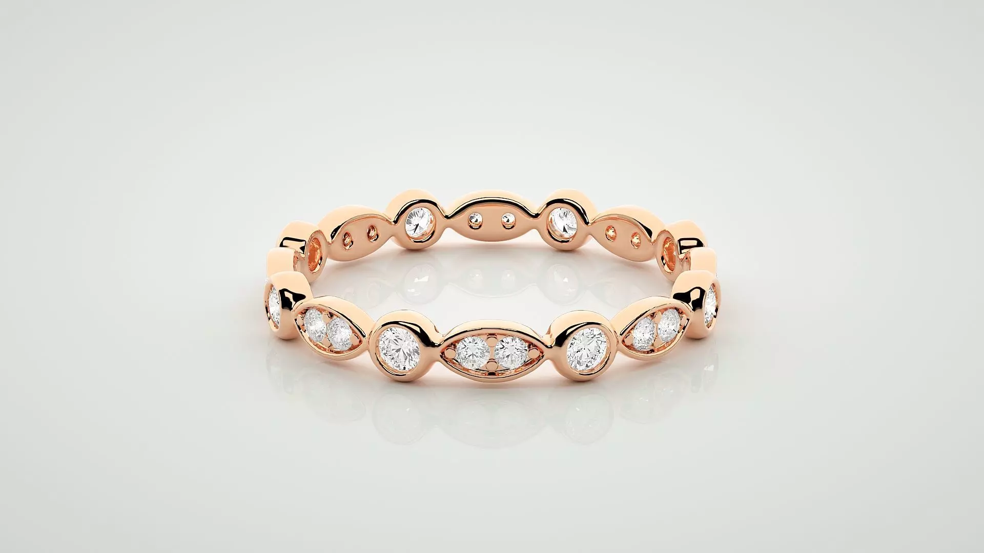 Eternity Band Diamond Ring 3dm stl render detail 3D print model_0