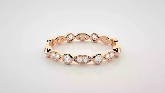 Eternity Band Diamond Ring 3dm stl render detail 3D print model Eternity Band Diamond Ring 3dm stl render detail 3D print model