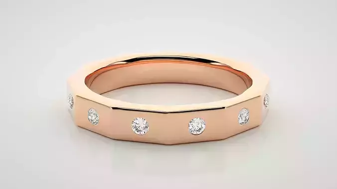 Eternity Band Diamond Ring 3dm stl render detail