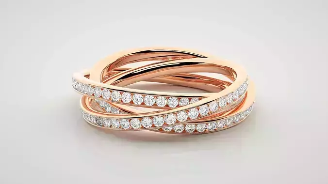 Stackable Diamond Ring 3dm stl render detail