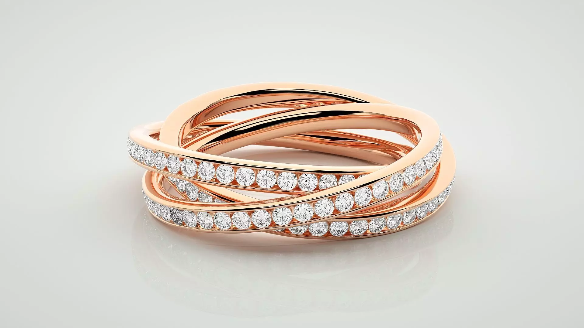 Stackable Diamond Ring 3dm stl render detail 3D print model_0