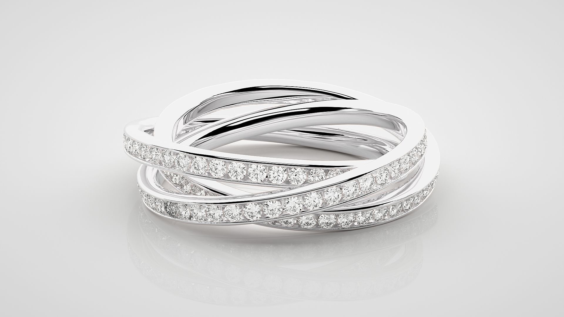 Stackable Diamond Ring 3dm stl render detail 3D print model_4