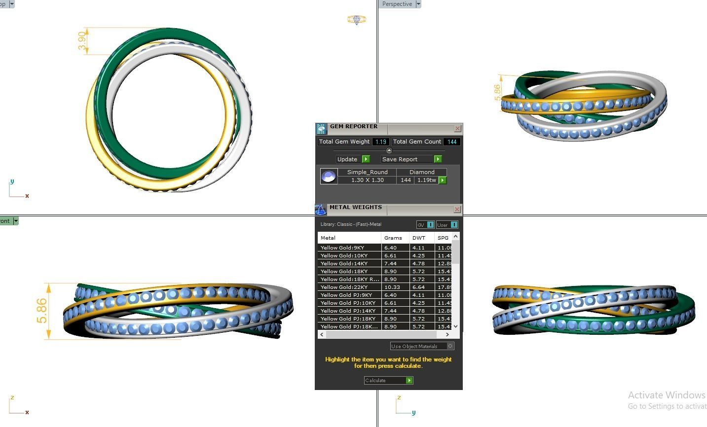 Stackable Diamond Ring 3dm stl render detail 3D print model_3