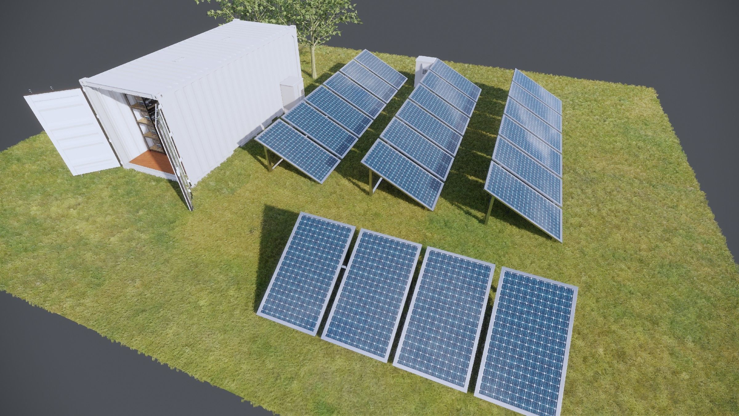 Mining Farm Container with Solar Panel 3D model_5