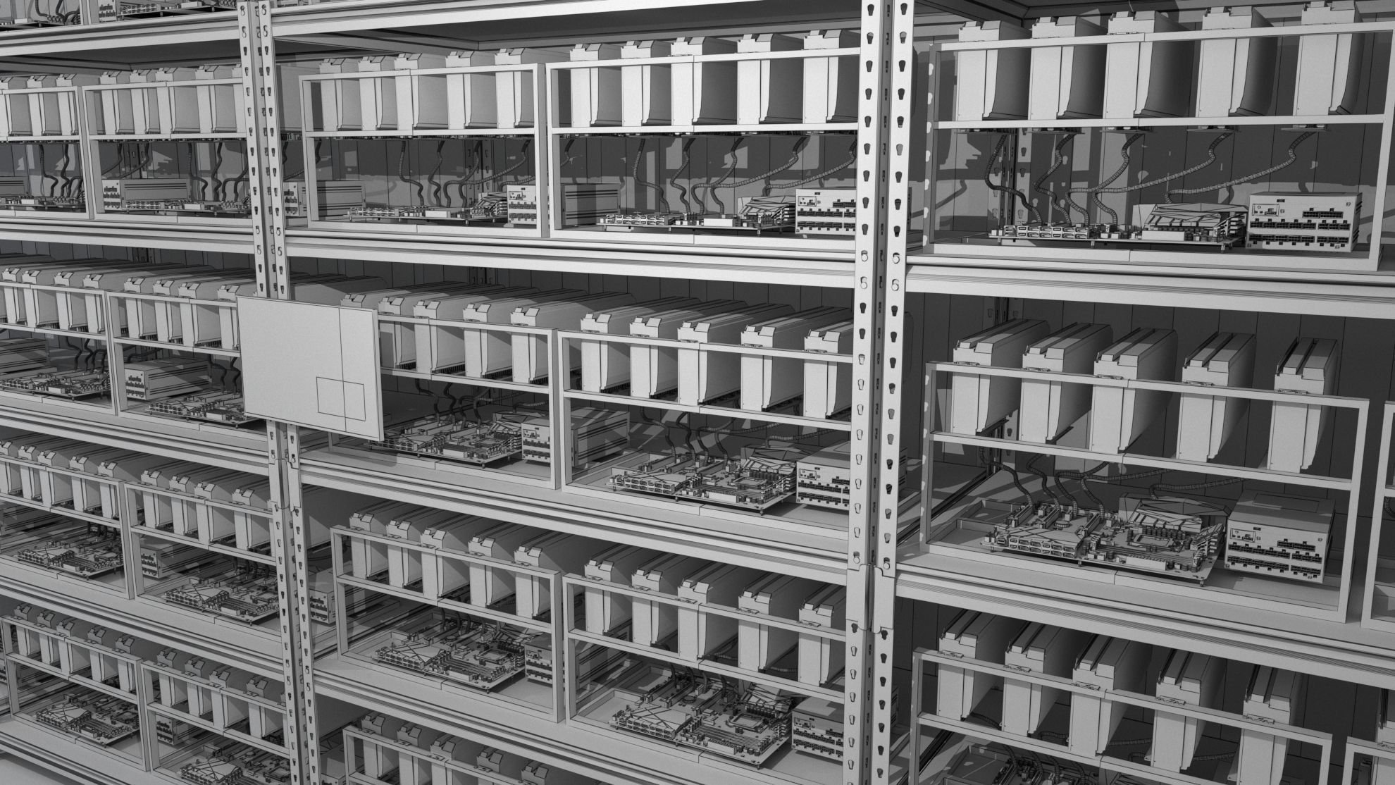 Mining Farm Container with Solar Panel 3D model_9