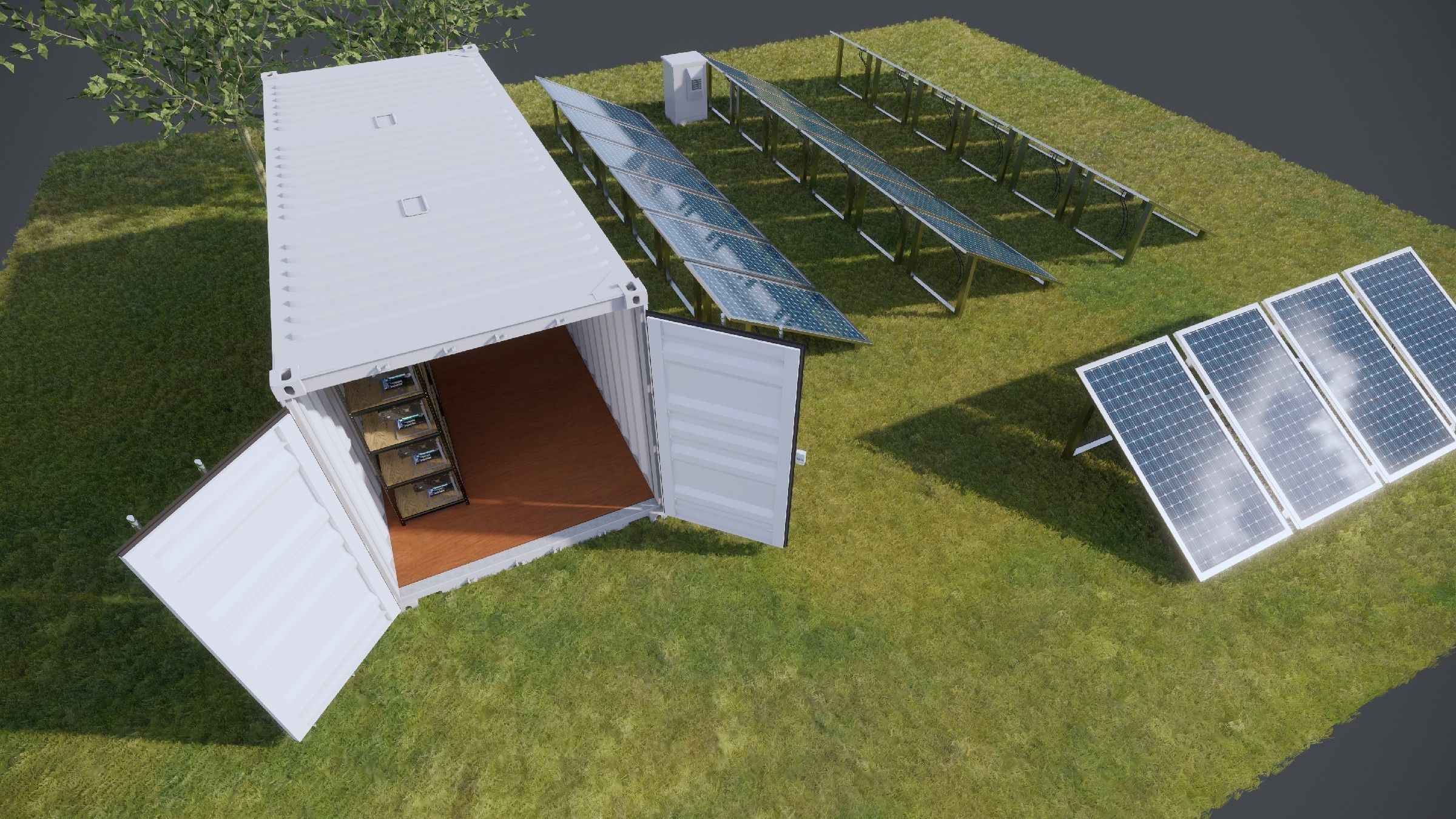 Mining Farm Container with Solar Panel 3D model_6