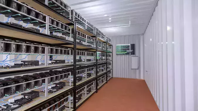 Mining Farm Container with Solar Panel 3D model