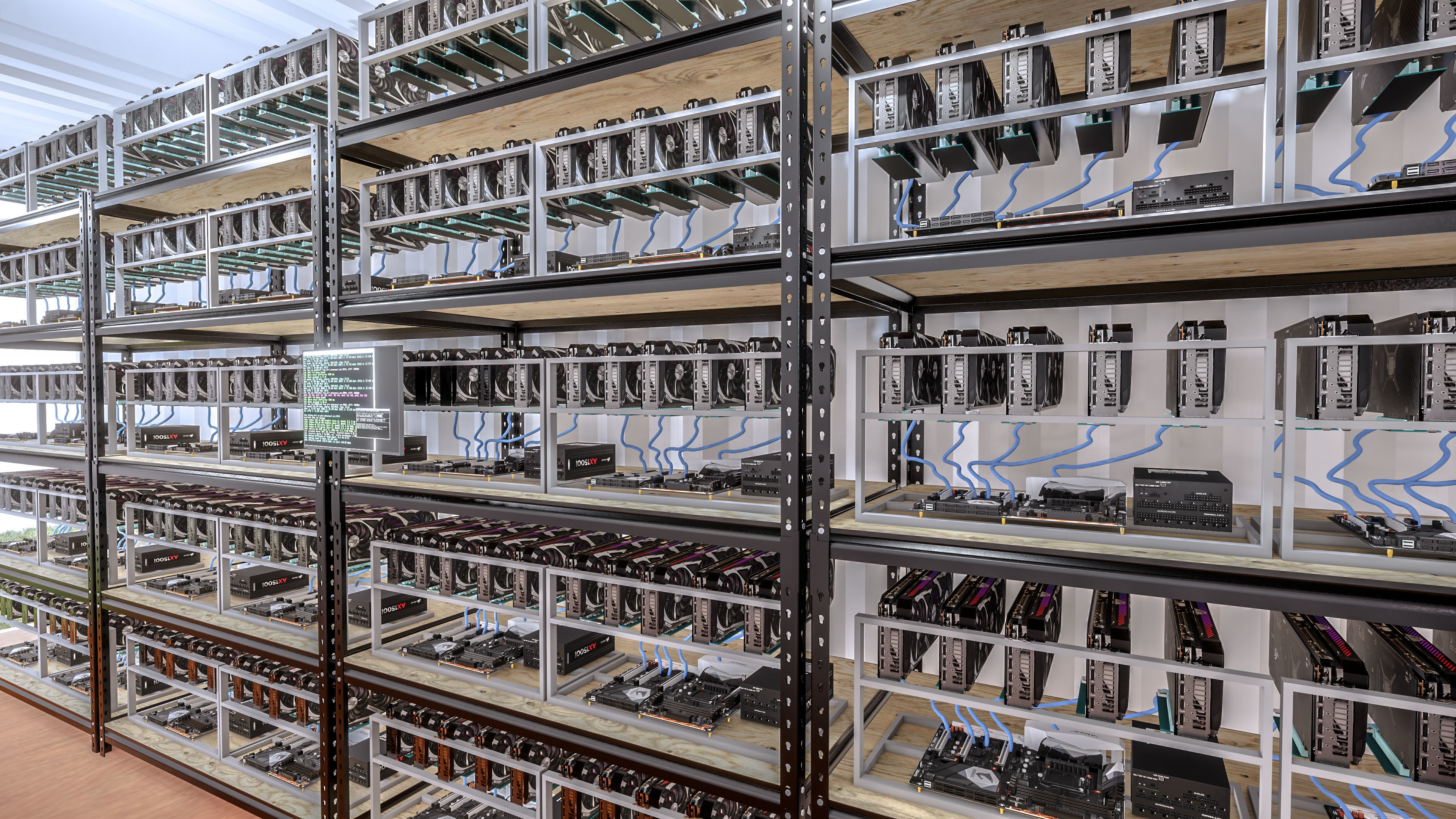 Mining Farm Container with Solar Panel 3D model_1