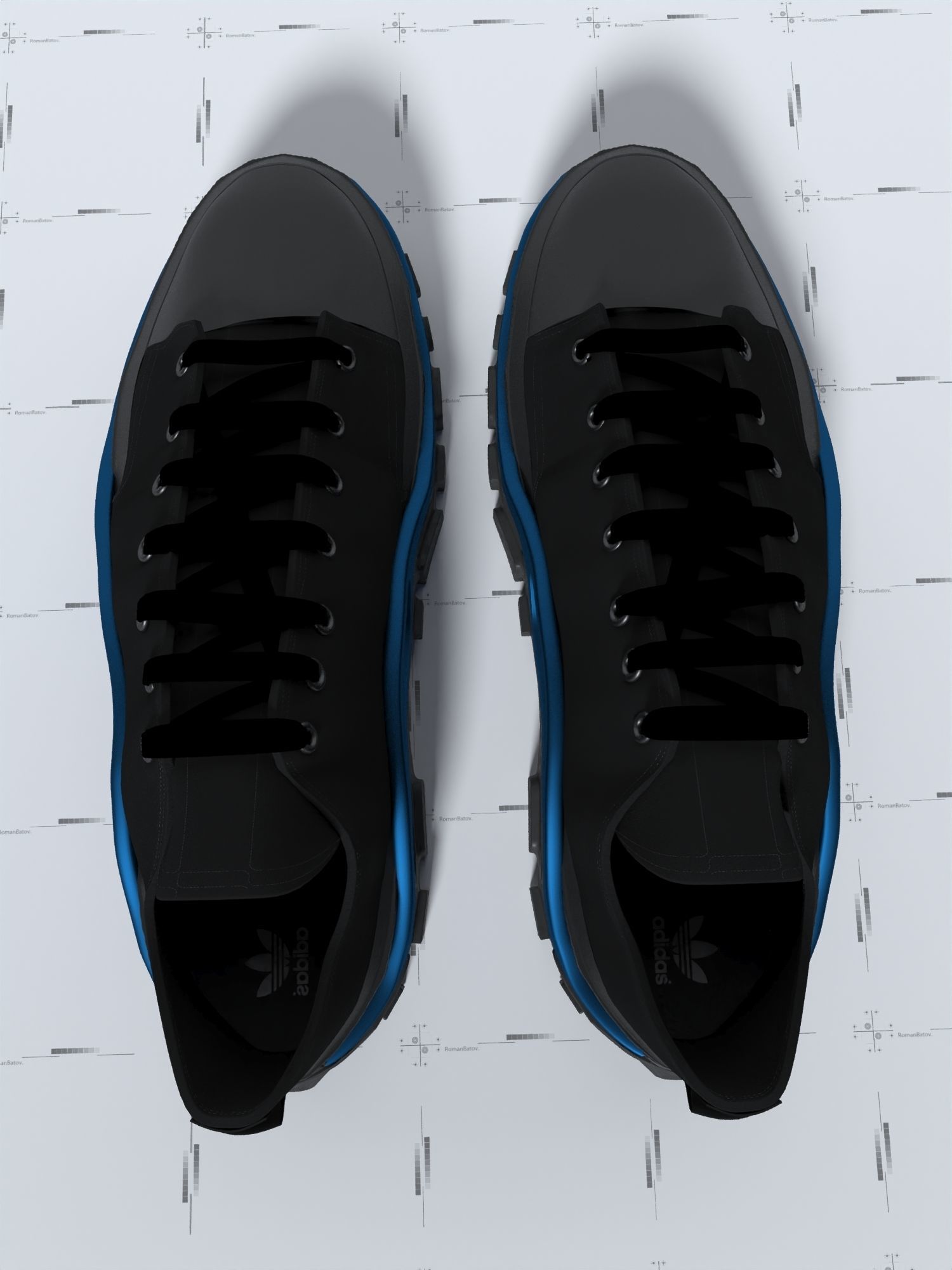 Blue Raf Simons Detroit Runner Sneakers 3D model 3D model | CGTrader