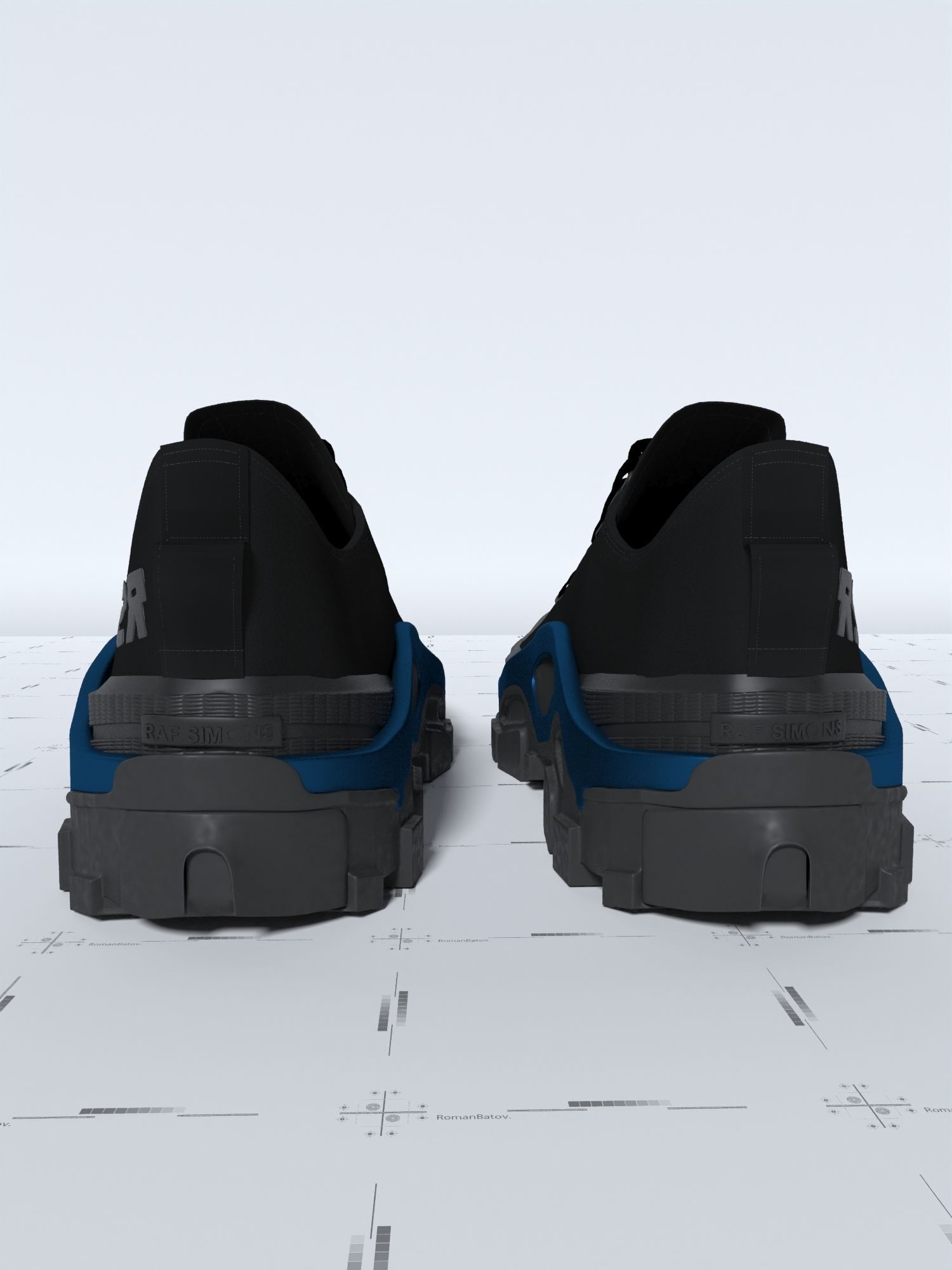 Blue Raf Simons Detroit Runner Sneakers 3D model 3D model | CGTrader