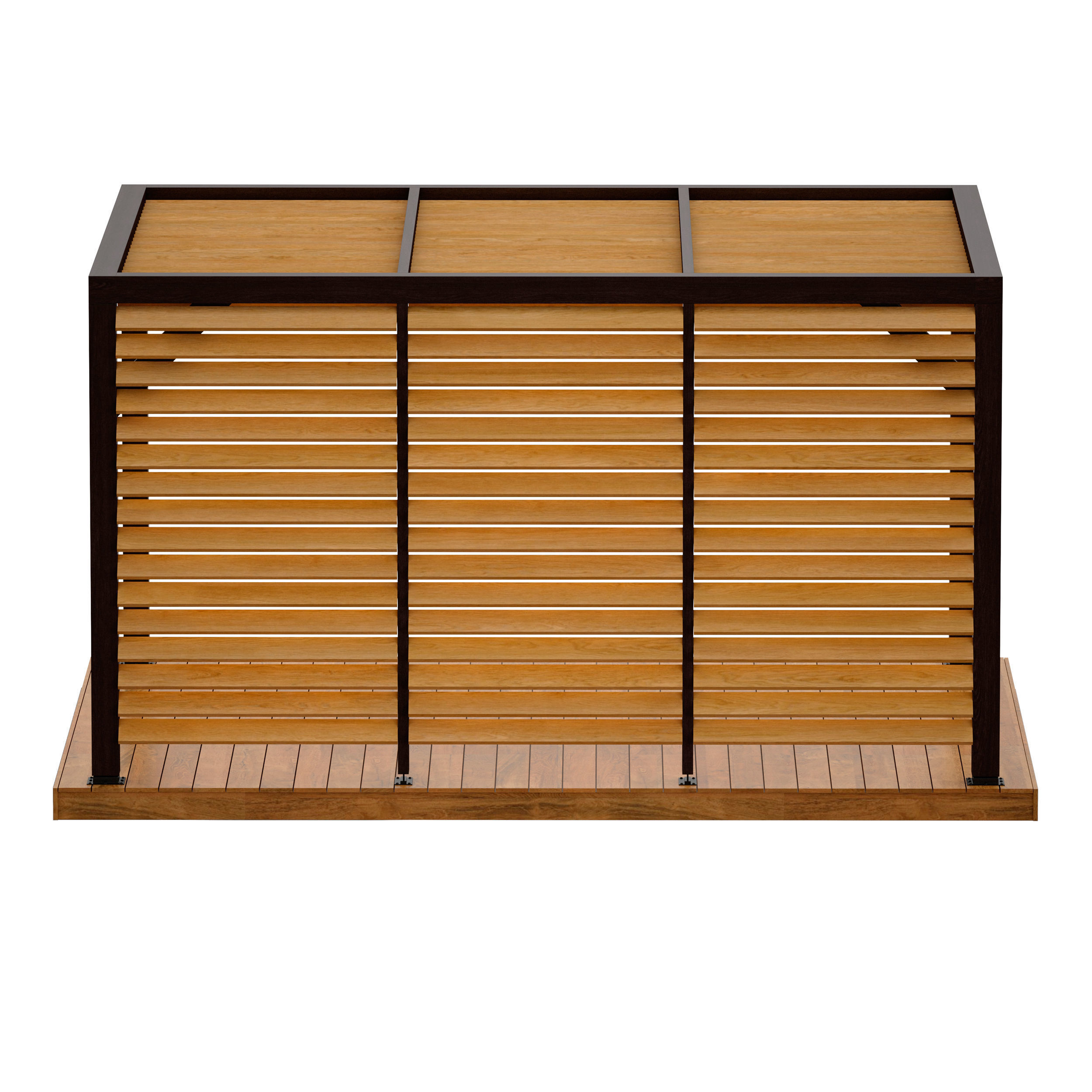 Wooden Rack Gazebo Pergola 3D model_7