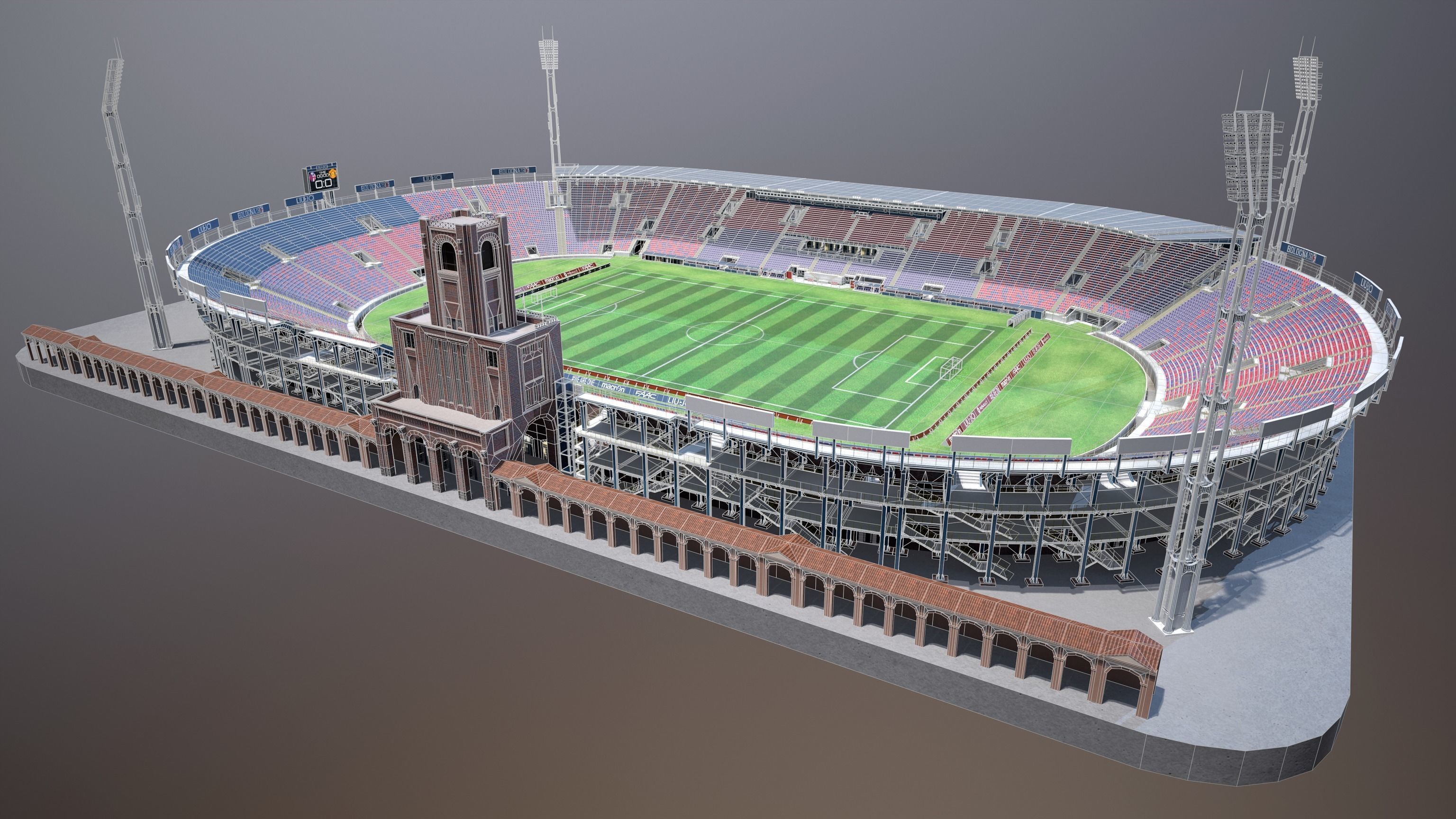 Stadio Renato Dall Ara PBR Game-Ready Low-poly 3D model_10