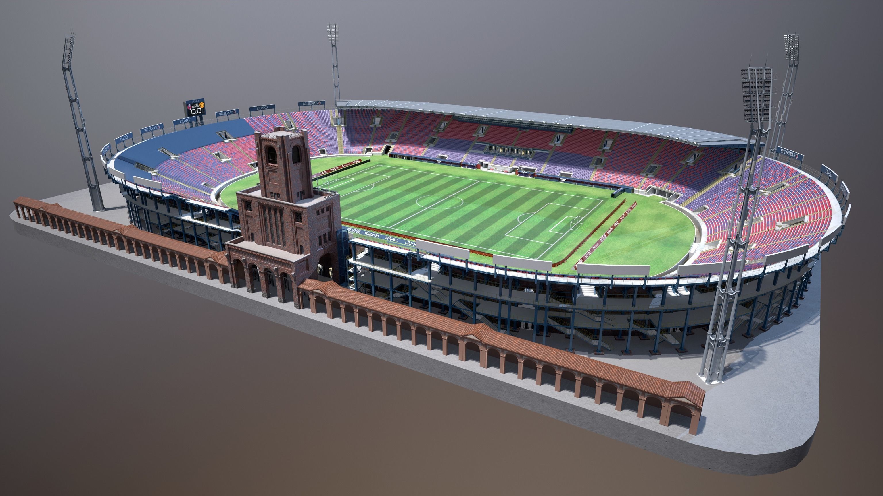 Stadio Renato Dall Ara PBR Game-Ready Low-poly 3D model_6