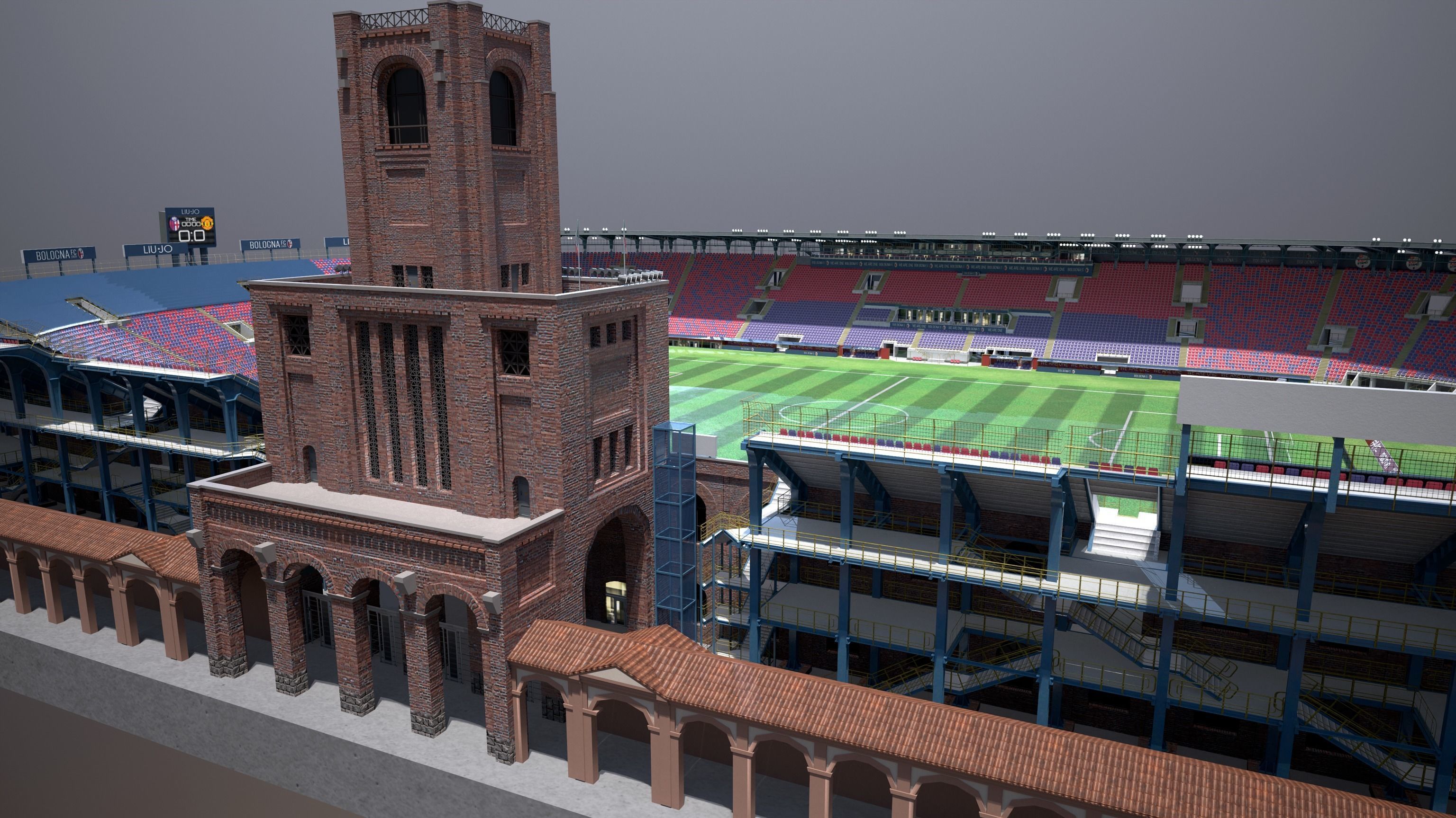 Stadio Renato Dall Ara PBR Game-Ready Low-poly 3D model_7
